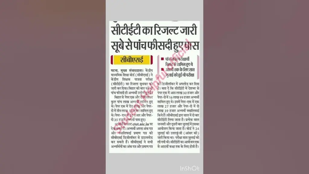 CTET Result: CTET Result 2026 Expected Soon
