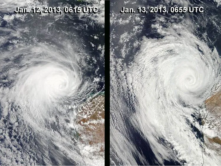 Tropical Cyclone Narelle Red Sky