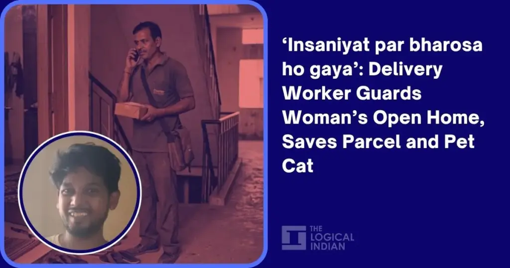 Delivery worker guards open house