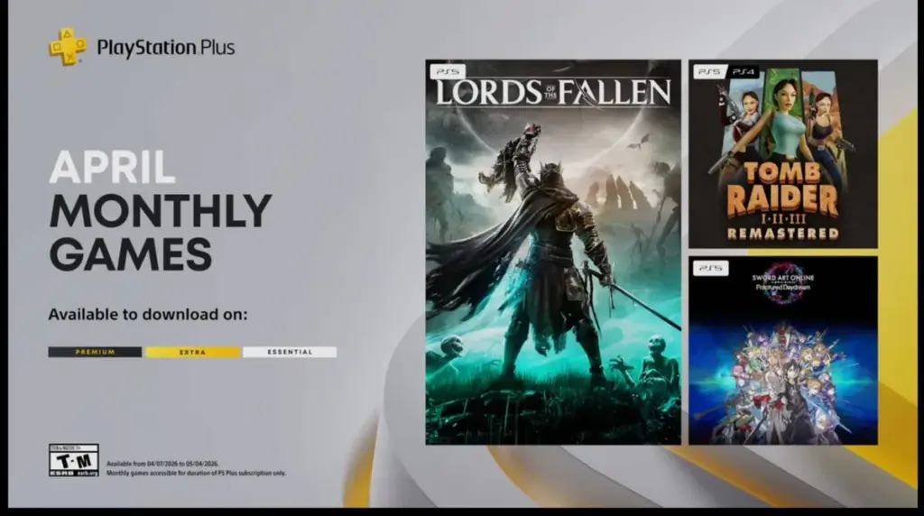 PlayStation Plus Monthly Games: April 2026 Lineup Announced