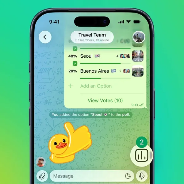 Text: Telegram Unveils AI-Powered  Features